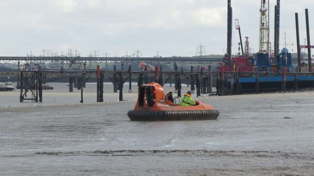 Hovercraft undertaking marine ecological survey